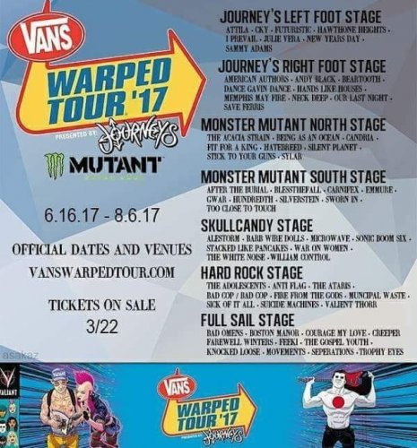 Warped Tour 2017 Predicted Lineup 